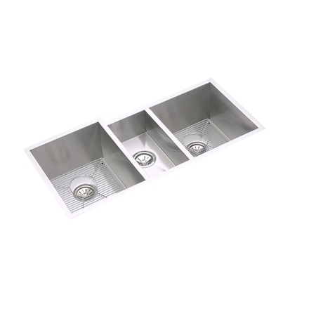 Elkay Crosstown 16 Gauge Stainless Steel 40 X 20-1/2 X 10 Triple Bowl Undermount Sink Kit EFU402010DBG